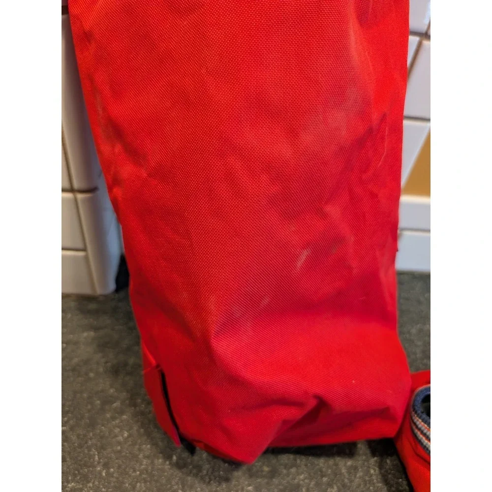 ABO Red Canvas Dog Travel Bag and Collapsible Portable Water Bowl Set Hiking